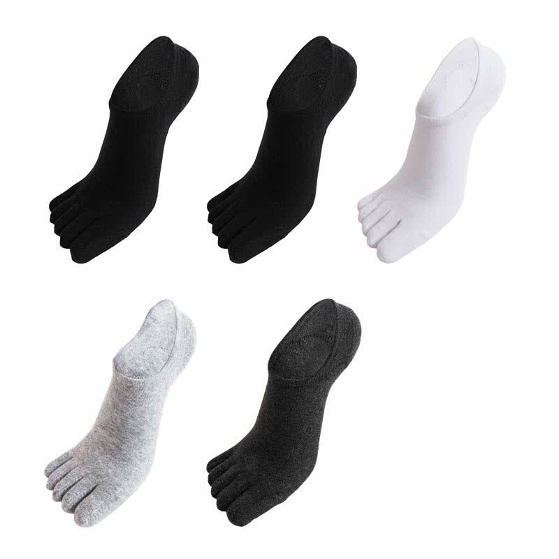 Five Toes Antibacterial Alignment Socks(5 Pairs) - Black*2+White+Dark Grey+Light Gray - EU43-51(US9-16) - image 15