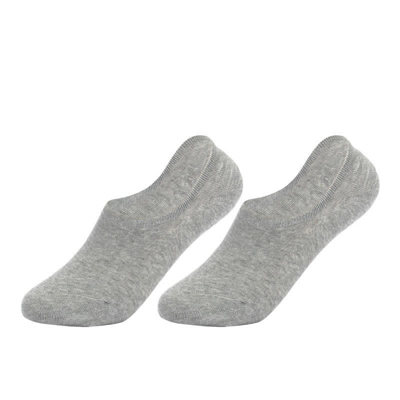 Anti-slip Cotton No Show Socks(4 Pairs) - Gray - EU41-43(US7.5-9) - image 6