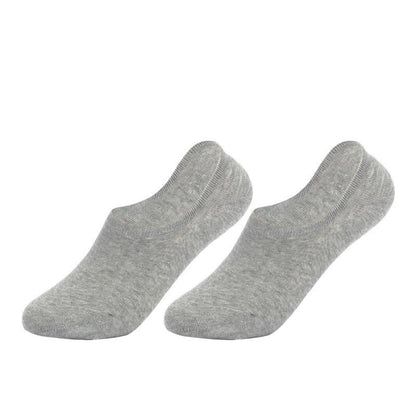 Anti-slip Cotton No Show Socks(4 Pairs) - Gray - EU41-43(US7.5-9) - image 6