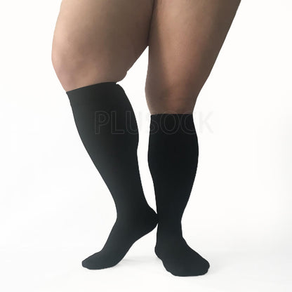 2XL-7XL Black Plus Size Compression Socks(15-20mmHg)