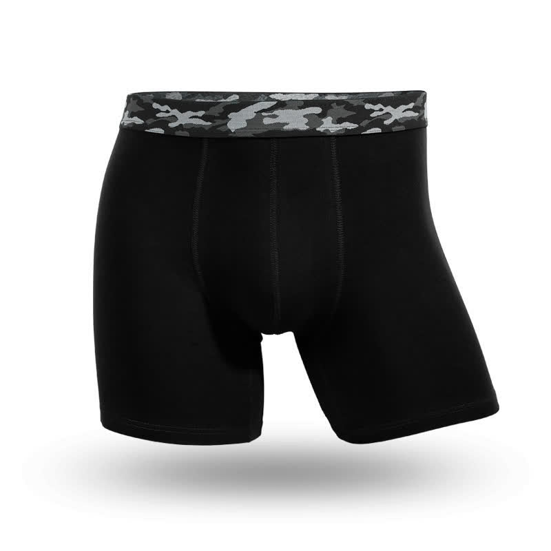 Plus Size Soft Cotton Boxer Briefs(5 Packs) - Black - 6XL - image 4