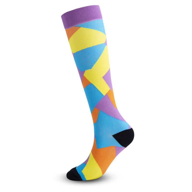Colorful Puzzle Compression Socks(4 Pairs) - image 3