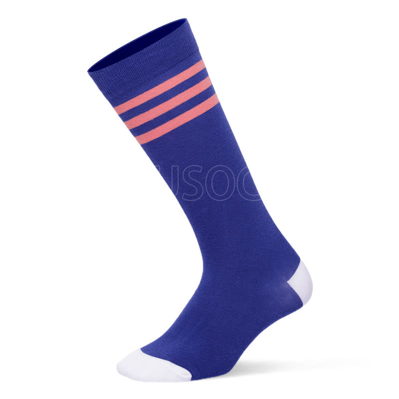 Mixed Color Cotton Plus Size Compression Socks(3 Pairs) - image 11