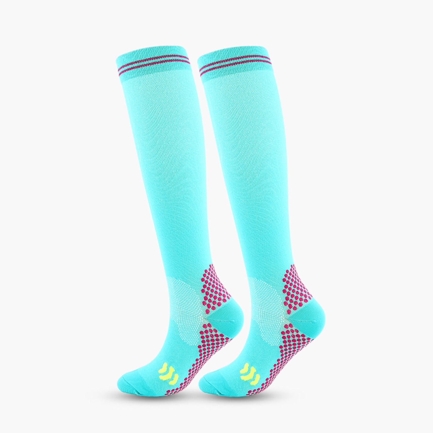Sport Knee High Compression Socks(3 Pairs) - Sky Blue - 2XL - image 6