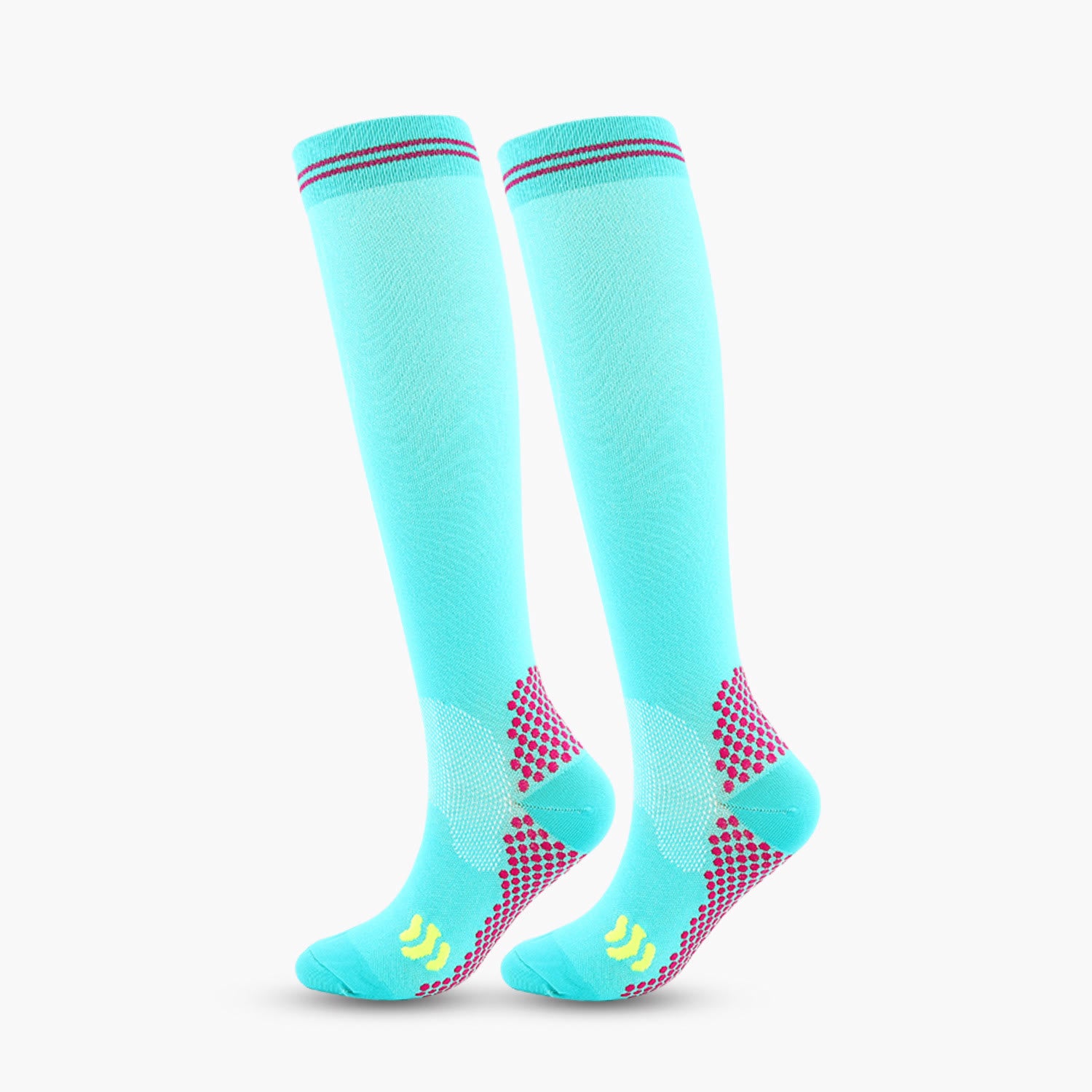 Sport Knee High Compression Socks(3 Pairs) - Sky Blue - 2XL - image 6