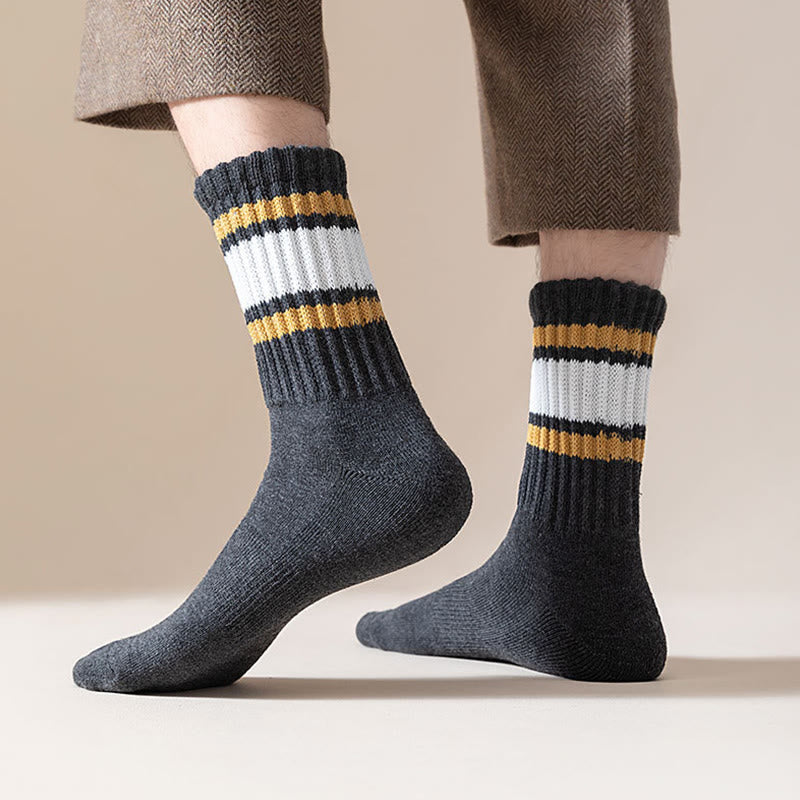 Plus Size Thickened Stripes Quarter Socks(7 Pairs) - image 6