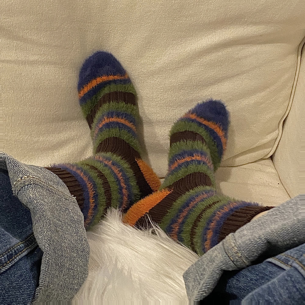 Color Block Furry Crew Socks(6 Pairs) - image 6