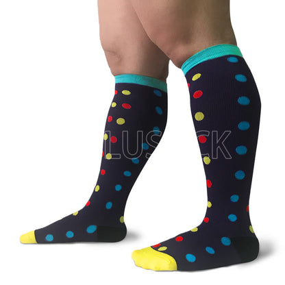 Plusock Dot Pattern Plus Size Compression Socks 2XL-7XL(3 Pairs) - image 6