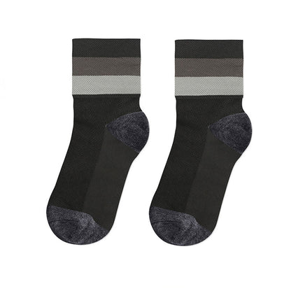 Candy Color Breathable Quarter Socks - Black - L/XL - image 21