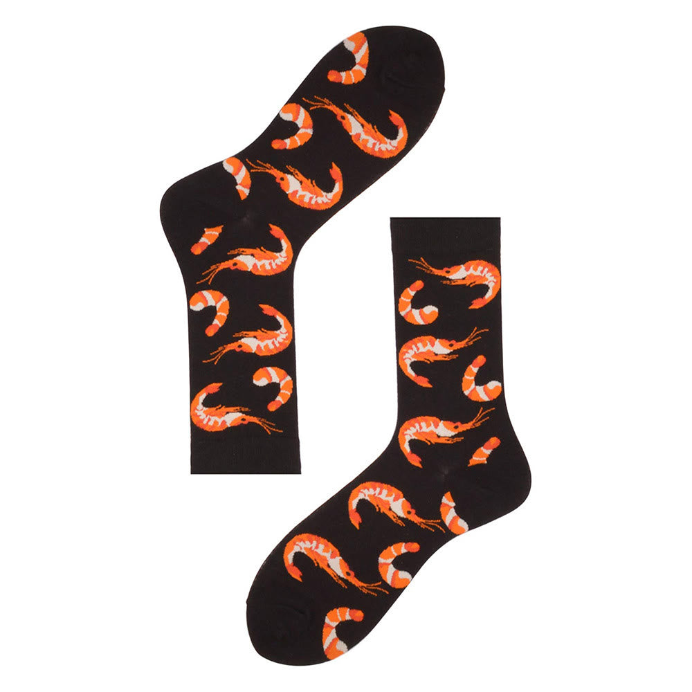 Plus Size Undersea Shark Crew Socks(5 Pairs)