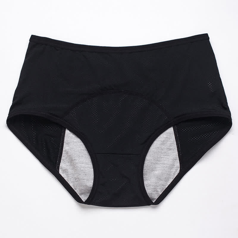 Period Leak Protection Panty(5 Pairs) - Black - 8XL - image 15