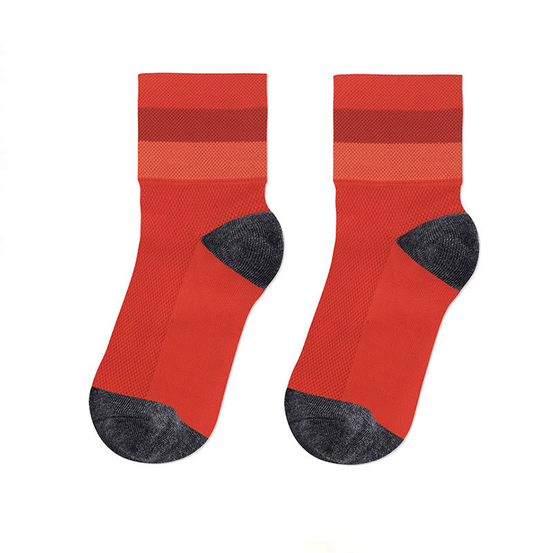 Candy Color Breathable Quarter Socks - Red - L/XL - image 14