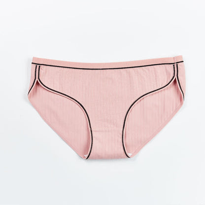 Low Rise Cotton Panty(5 Pairs) - Pink - 4XL - image 13