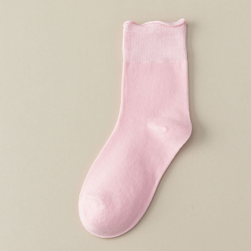 Elastic Solid Quarter Socks(6 Pairs) - Pink - EU40-44(US8.5-12) - image 15