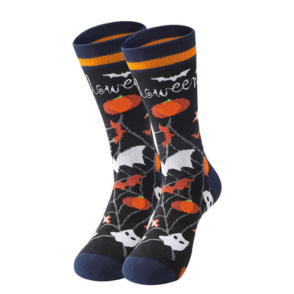 Halloween Pumpkin Cotton Crew Socks(5 Pairs) - image 4