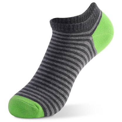Colorful Striped Cotton Ankle Socks(5 Pairs)