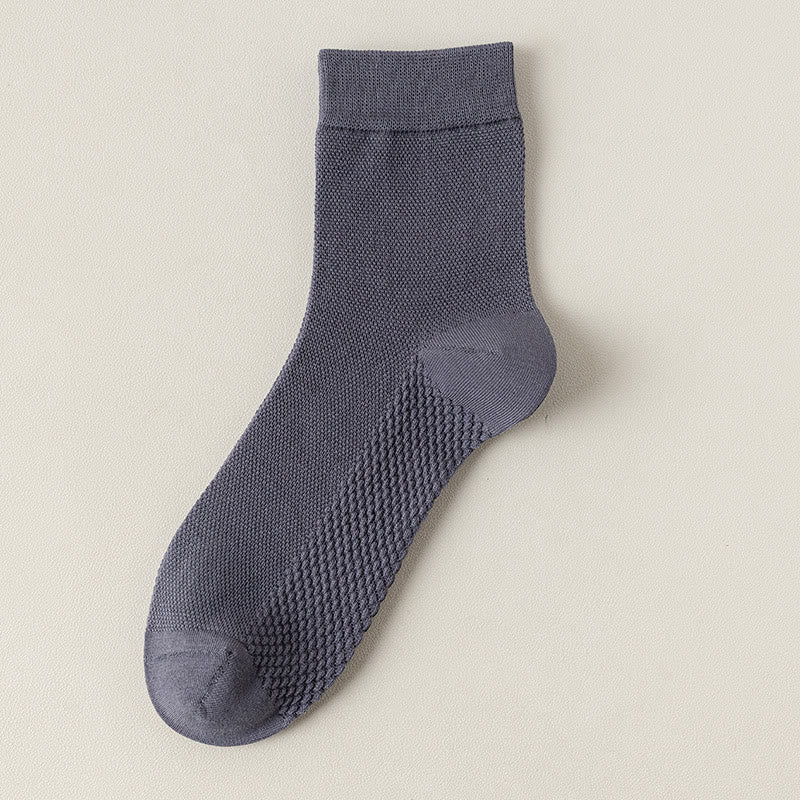 Cotton Mesh Quarter Socks(5 Pairs) - Grey - EU39-46(US5-12) - image 20