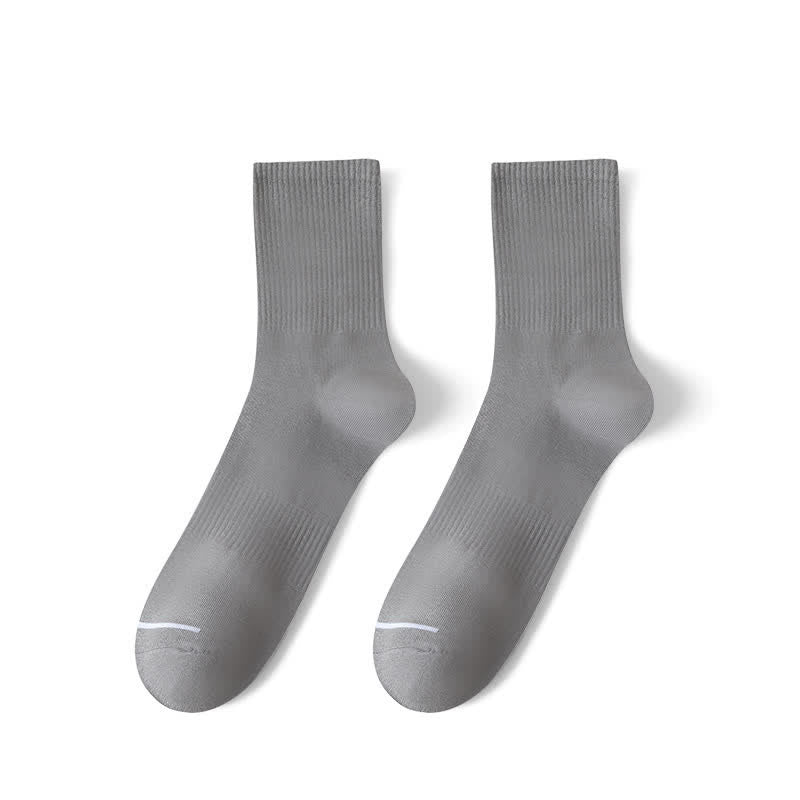 Solid Comfy Quarter Socks(6 Pairs) - EU39-48(US6-13) - Dark Gray - image 6