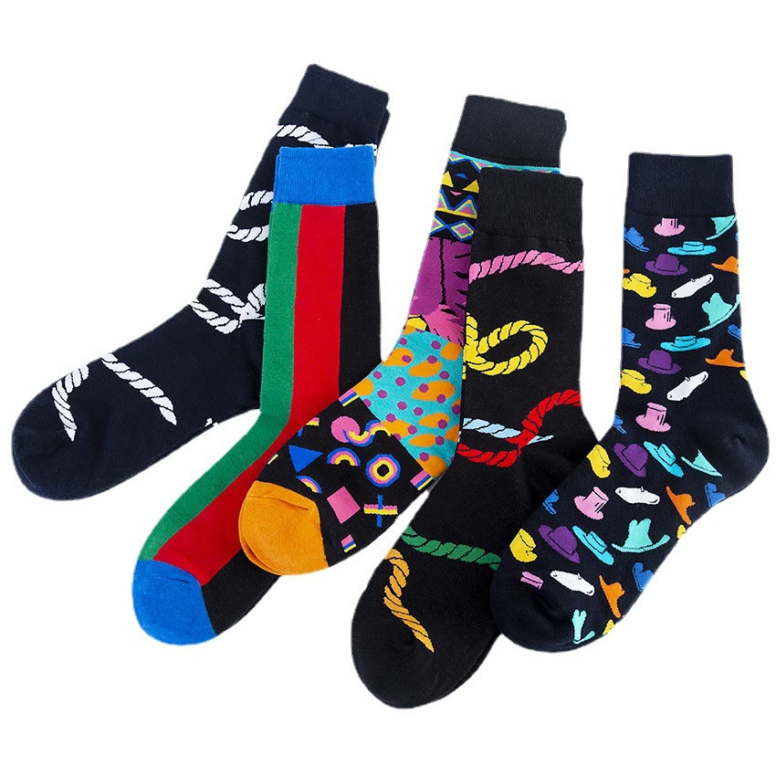 Abstract Pattern Crew Socks(5 Pairs) - image 6