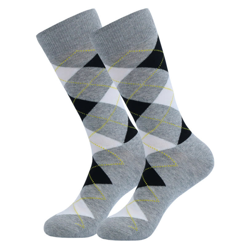 Dot Rhombus Crew Socks(5 Pairs) - image 5
