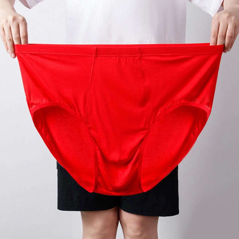 Plus Size High-Waisted Hip Briefs(1 Pair) - Red - 8XL - image 9