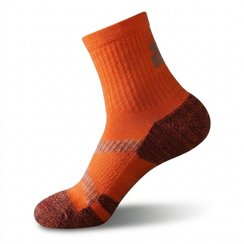 Active Air Knit Cushioned Quarter Compression Socks(3 Pairs) - Qrange+Grey+White - EU39-43(US6-9) - image 5