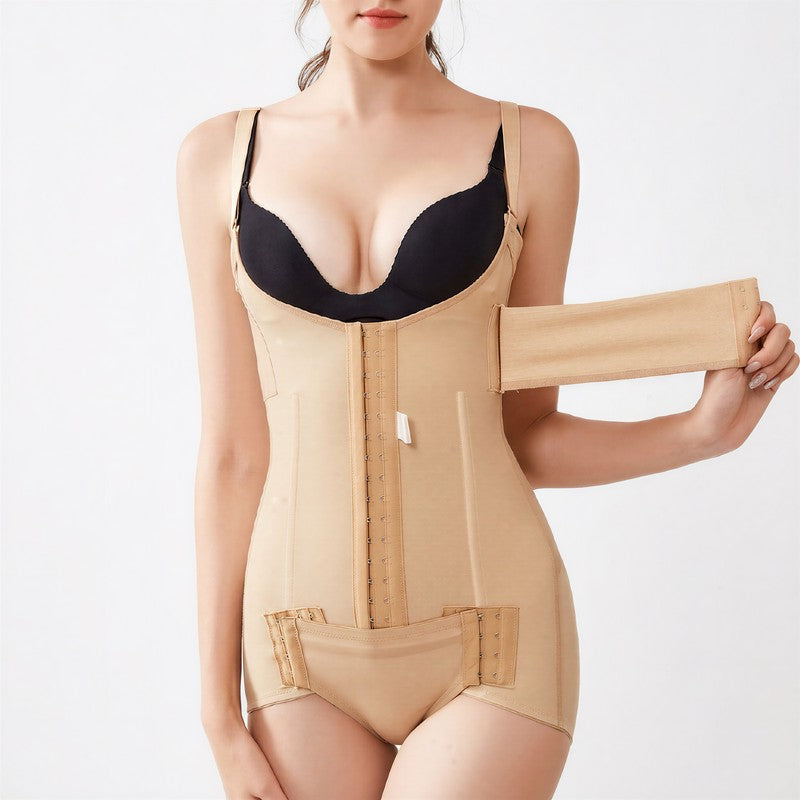 Open-bust Front Closure Shaping Bodysuit - image 2