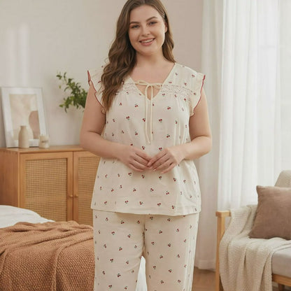 Soft Floral Bow Pajama Set - image 3