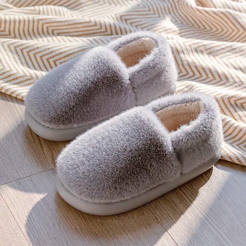 Warm Furry Indoor  Fluffy Shoes - Grey - EU44-45(US9-10) - image 2