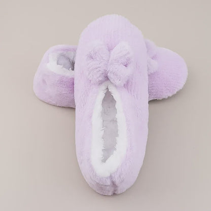 Lavender Bow Plush Slipper Socks - image 11