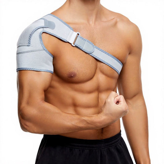 Breathable Single Shoulder Support Brace - Grey - One Size - image 0