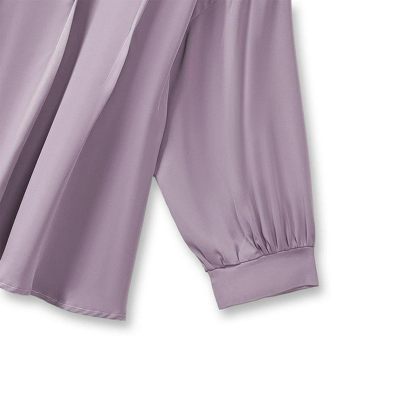 Draped V Neck Loose Fit Blouse - image 4