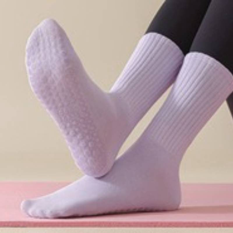 Soft Ribbed Cotton Blend Yoga Socks(4 Pairs) - image 1