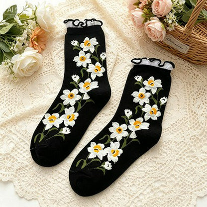 Daisy Ruffle Everyday Crew Socks(5 Pairs) - Black - EU35-40 (US2-7) - image 6