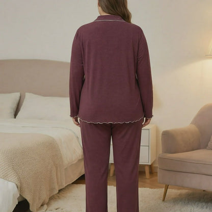 Classic Solid Color Pajama Set - image 3