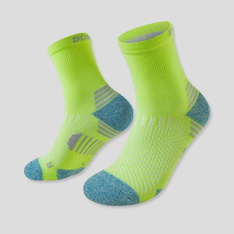 Neon Colorblock Quarter Compression Socks(6 Pairs) - Green - EU35-39(US2-6) - image 6