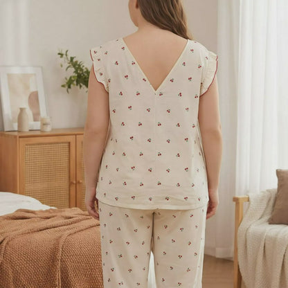 Soft Floral Bow Pajama Set - image 2