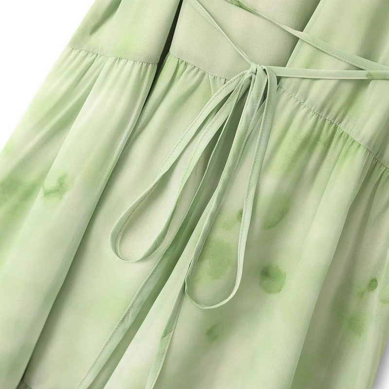 Romantic Tie Neck Ruffle Maxi Dress - image 2