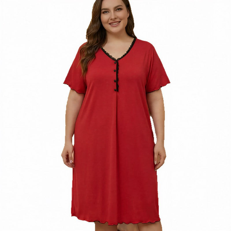 Lace Trim Lounge Nightgown - image 4