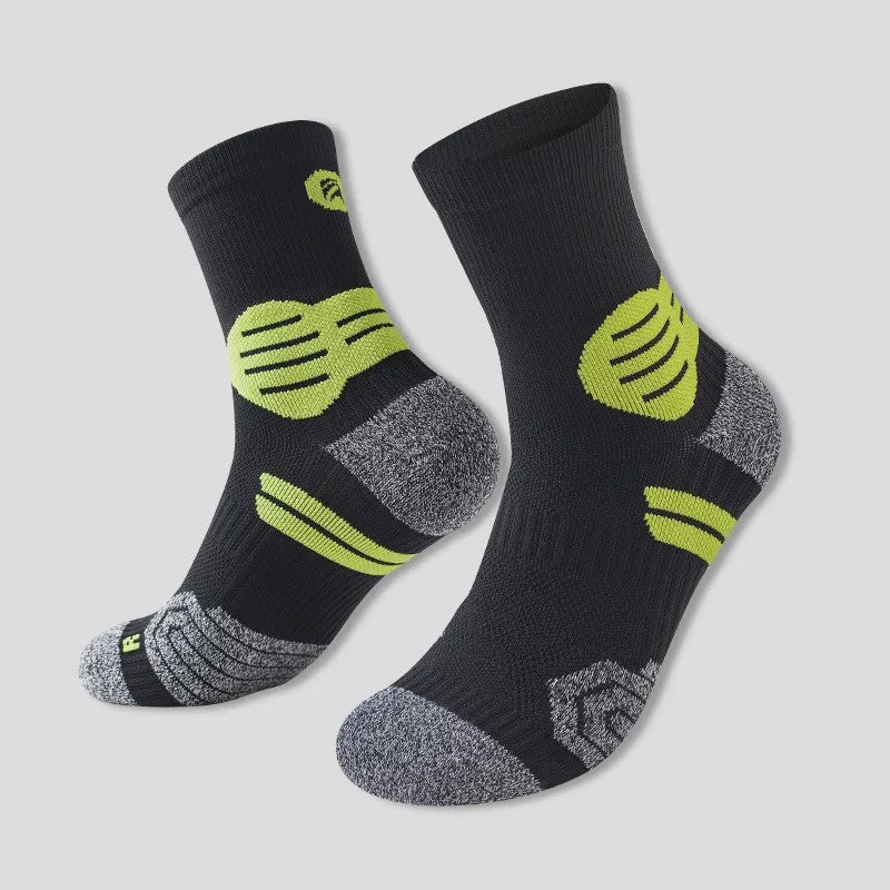 Contrast Stripe Quarter Compression Socks(3 Pairs) - Dark Blue+Grey+Purple - EU40-45(US7-12) - image 4