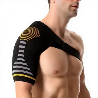 Knitted Single Shoulder Support Brace - Yellow - L/XL - image 2