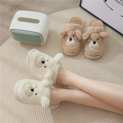 Cozy Cartoon Bear Plush Indoor Slippers - image 0