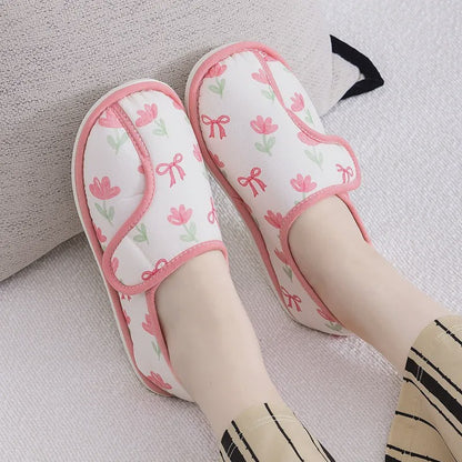 Adjustable Daisy Cotton Fluffy Shoes - Red - EU39-40 (US6-7) - image 1
