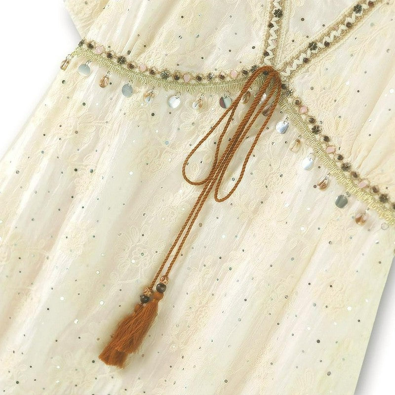 Broderie Anglaise Tassel Resort Midi Dress - image 2