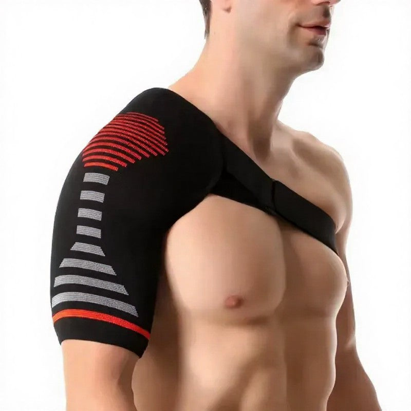 Knitted Single Shoulder Support Brace - Red - L/XL - image 3