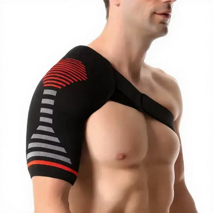 Knitted Single Shoulder Support Brace - Red - L/XL - image 3