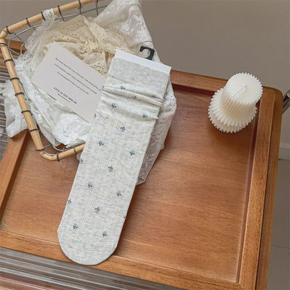 Casual Cotton Blend Crew Socks(5 Pairs) - Light Gray - EU35-40 (US2-7) - image 7