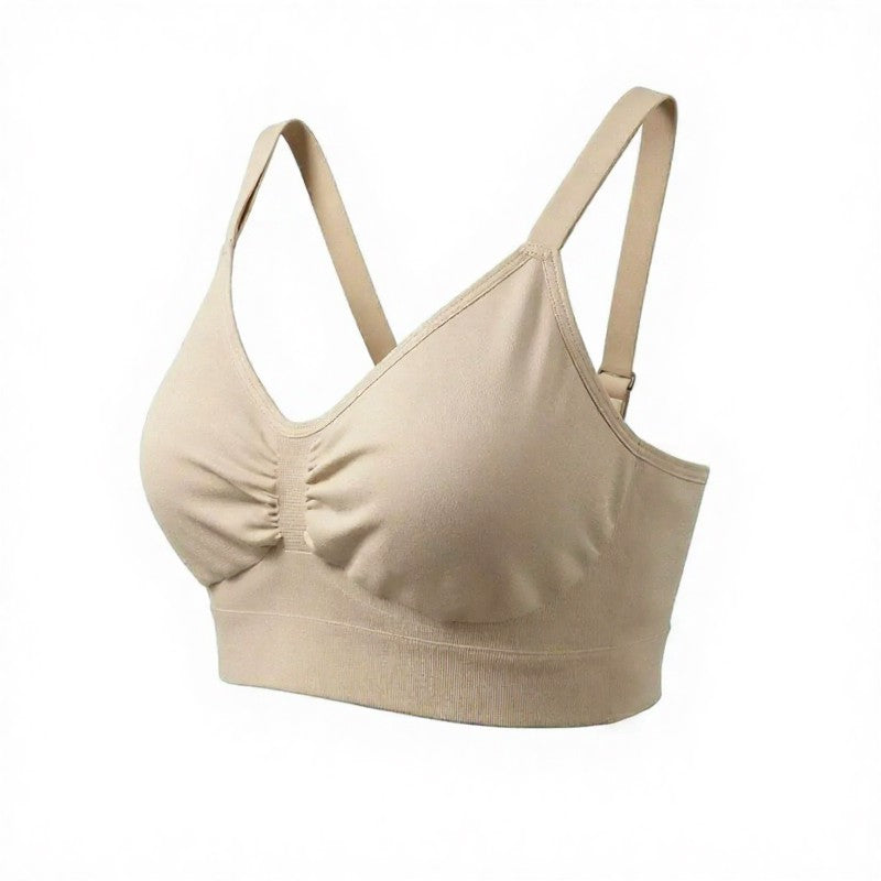 Ruched Seamless Wireless Bra - Nude - 3XL - image 6