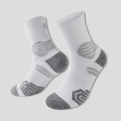 Contrast Stripe Quarter Compression Socks(3 Pairs) - Grey - EU40-45(US7-12) - image 3