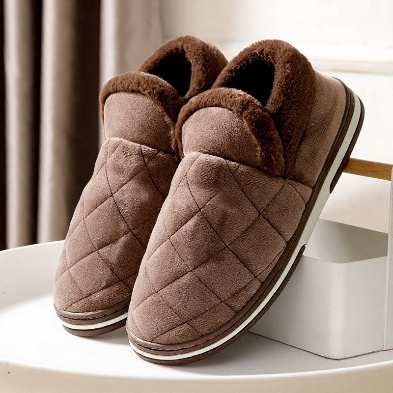 Warm Closed-Back  Fluffy Shoes - Coffee - EU49-50(US13-14) - image 1